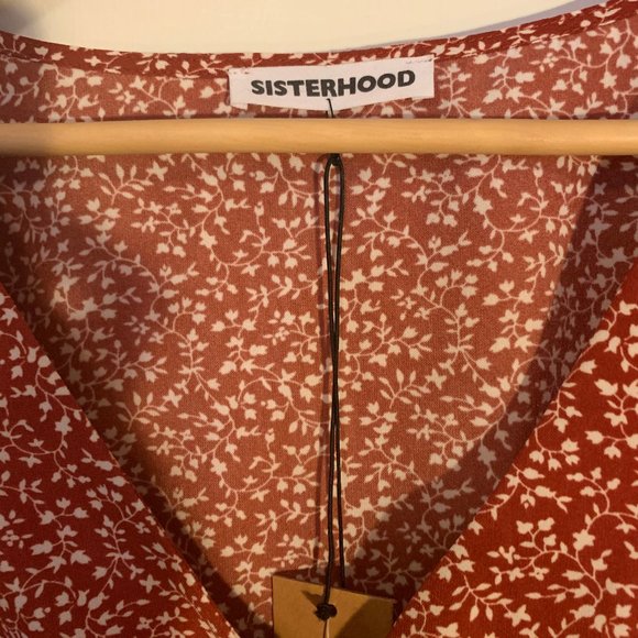 Rust red floral blouse - Picture 4 of 6